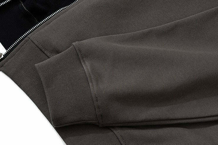 Y2K Aesthetic Spliced Zip Up Hoodie for Women - Coquette & Grunge Style Fashion Statement Y2K Aesthetic Spliced Zip Up Hoodie for Women - Coquette & Grunge Style Fashion Statement