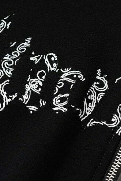 Y2K Aesthetic Spliced Zip Up Hoodie for Women - Coquette & Grunge Style Fashion Statement