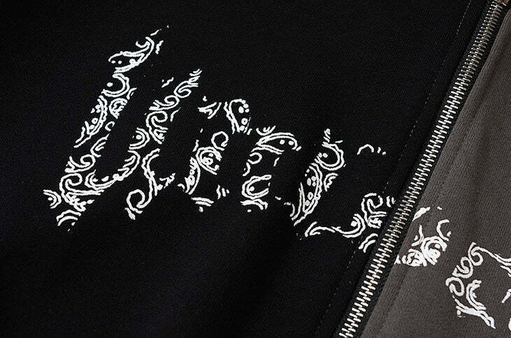 Y2K Aesthetic Spliced Zip Up Hoodie for Women - Coquette & Grunge Style Fashion Statement Y2K Aesthetic Spliced Zip Up Hoodie for Women - Coquette & Grunge Style Fashion Statement