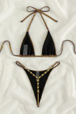 Y2K Aesthetic Split Bikini - Coquette Style Sexy Triangle Swimsuit