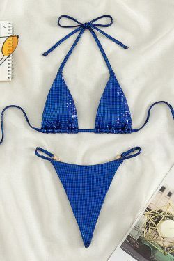 Y2K Aesthetic Split Bikini - Coquette Style Sexy Triangle Swimsuit