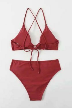 Y2K Aesthetic Split Bikini - Sexy Solid Color Swimsuit