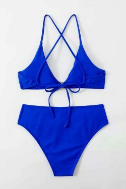 Y2K Aesthetic Split Bikini - Sexy Solid Color Swimsuit