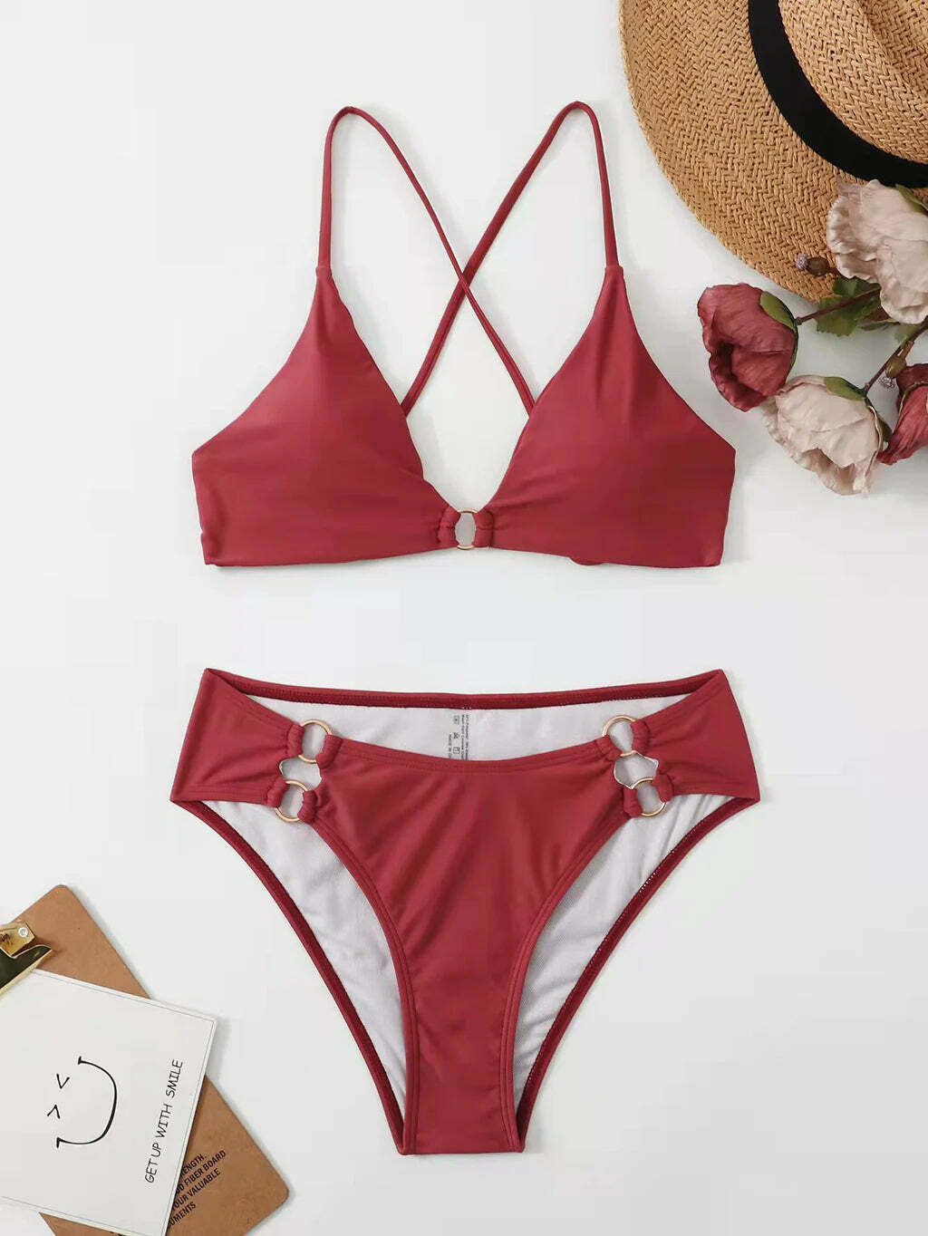 Y2K Aesthetic Split Bikini - Sexy Solid Color Swimsuit Y2K Aesthetic Split Bikini - Sexy Solid Color Swimsuit