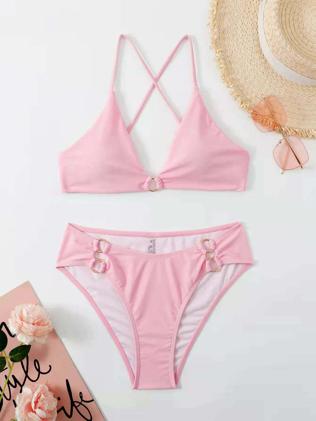 Y2K Aesthetic Split Bikini - Sexy Solid Color Swimsuit Y2K Aesthetic Split Bikini - Sexy Solid Color Swimsuit