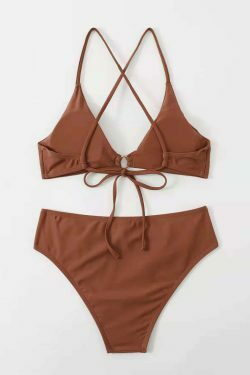 Y2K Aesthetic Split Bikini - Sexy Solid Color Swimsuit