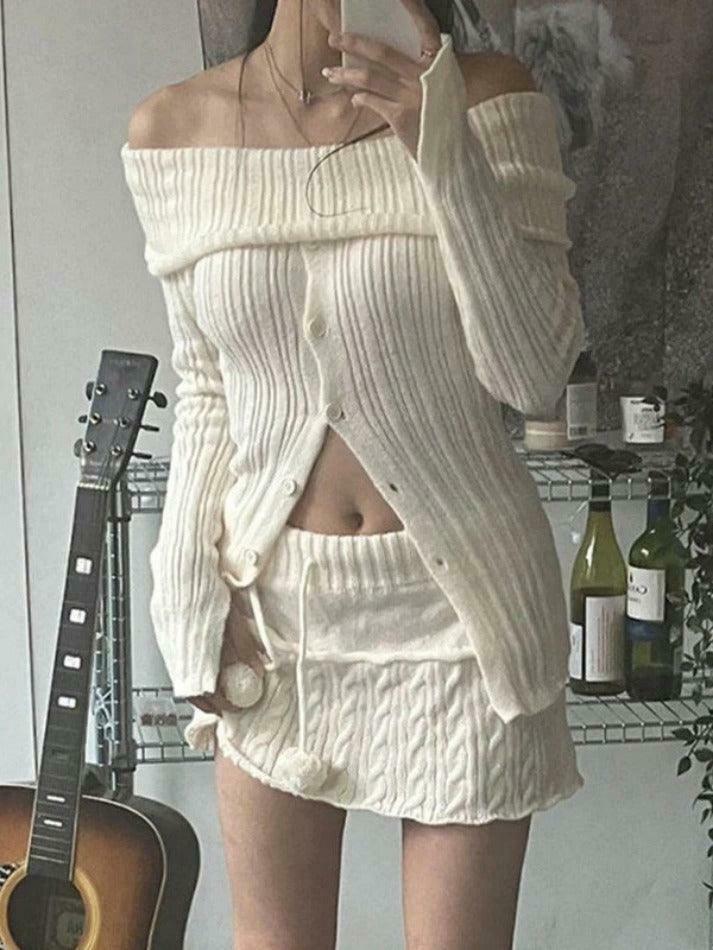 Y2K Aesthetic Split Buttoned Ribbed Knit Top for Women - Coquette & Grunge Style Fashion Y2K Aesthetic Split Buttoned Ribbed Knit Top for Women - Coquette & Grunge Style Fashion