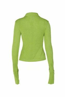 Y2K Aesthetic Split Cuff Button Front Blouse for Women - Coquette & Grunge Style Fashion