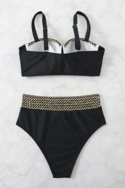 Y2K Aesthetic Split Hard-Clad Steel Bathing Suit for Niche Women Fashion