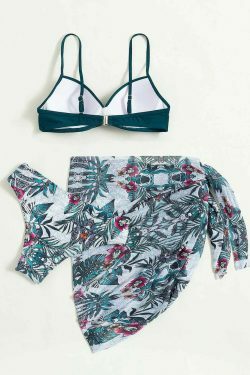 Y2K Aesthetic Split Hard-Clad Steel Support Three-Piece Swimsuit