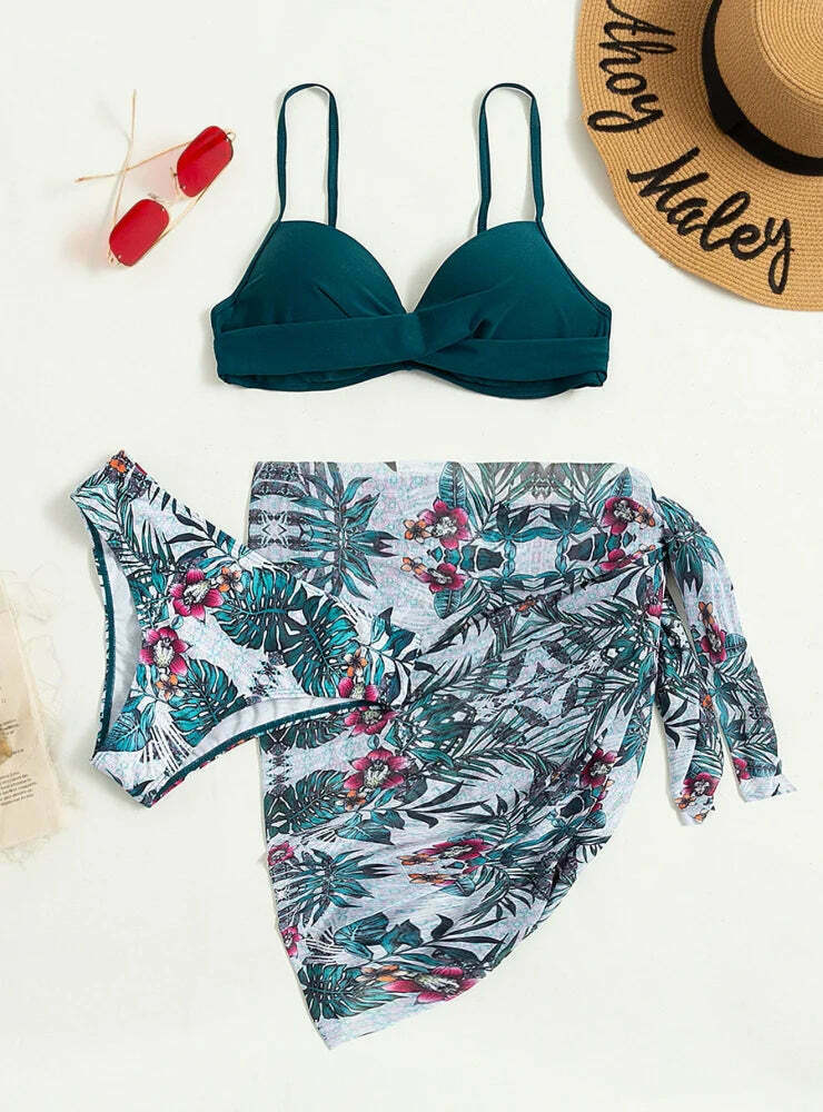 Y2K Aesthetic Split Hard-Clad Steel Support Three-Piece Swimsuit Y2K Aesthetic Split Hard-Clad Steel Support Three-Piece Swimsuit