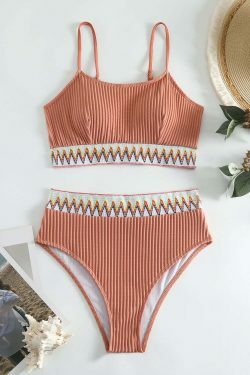 Y2K Aesthetic Split Shoulder Strap Bikini for Niche Women Fashion