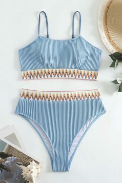 Y2K Aesthetic Split Shoulder Strap Bikini for Niche Women Fashion