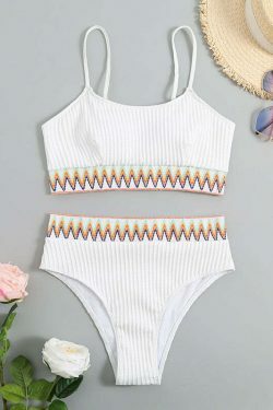 Y2K Aesthetic Split Shoulder Strap Bikini for Niche Women Fashion