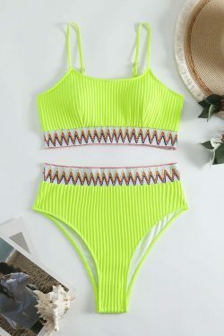 Y2K Aesthetic Split Shoulder Strap Bikini for Niche Women Fashion