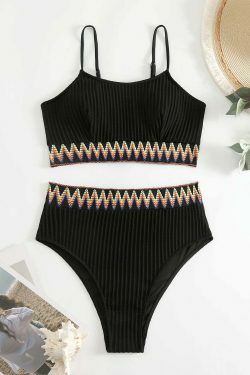 Y2K Aesthetic Split Shoulder Strap Bikini for Niche Women Fashion