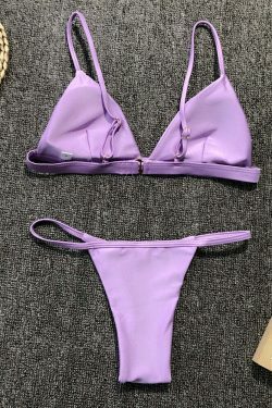 Y2K Aesthetic Split Solid Color Swimwear for Women