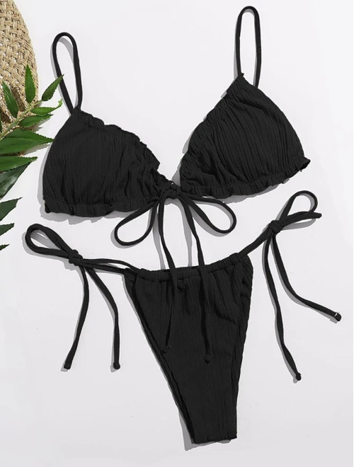 Y2K Aesthetic Split Strap Bikini for Women - Coquette Style with Grunge and Pastel Goth Vibes Y2K Aesthetic Split Strap Bikini for Women - Coquette Style with Grunge and Pastel Goth Vibes