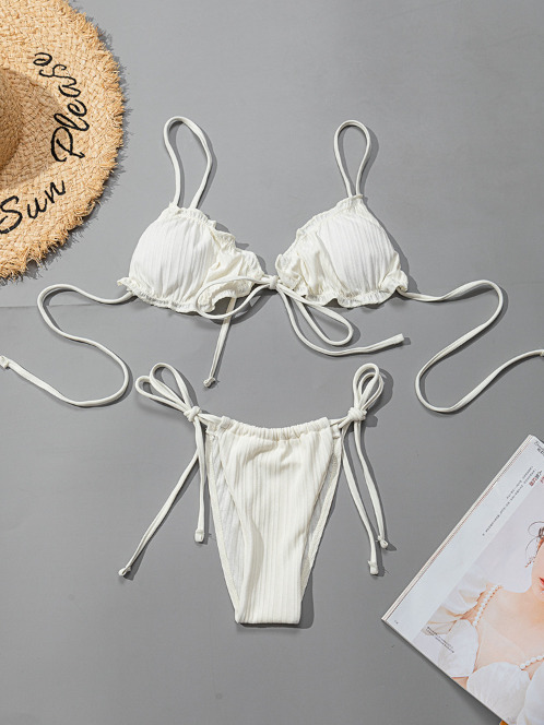 Y2K Aesthetic Split Strap Bikini for Women - Coquette Style with Grunge and Pastel Goth Vibes Y2K Aesthetic Split Strap Bikini for Women - Coquette Style with Grunge and Pastel Goth Vibes