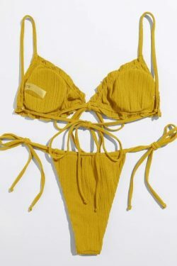 Y2K Aesthetic Split Strap Bikini for Women - Coquette Style with Grunge and Pastel Goth Vibes