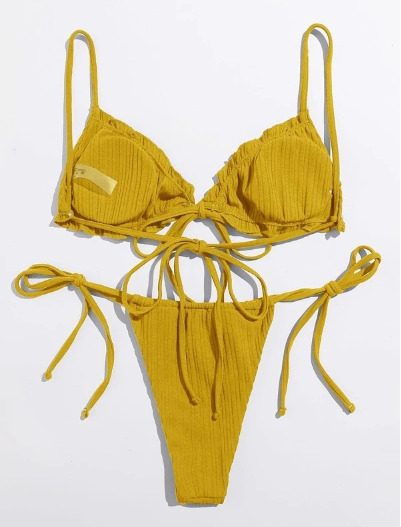 Y2K Aesthetic Split Strap Bikini for Women - Coquette Style with Grunge and Pastel Goth Vibes Y2K Aesthetic Split Strap Bikini for Women - Coquette Style with Grunge and Pastel Goth Vibes