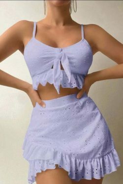 Y2K Aesthetic Split Swimsuit Three-piece Beach Bikini