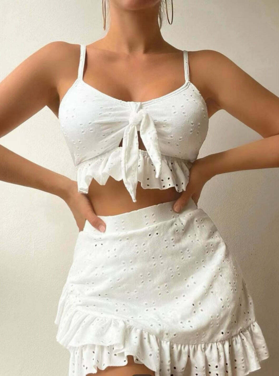 Y2K Aesthetic Split Swimsuit Three-piece Beach Bikini Y2K Aesthetic Split Swimsuit Three-piece Beach Bikini