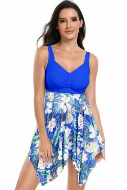 Y2K Aesthetic Split Swimsuit with Slim Printed Design - Belly-Covering Bikini