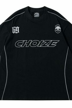 Y2K Aesthetic Sports Jersey Style T-Shirt - Coquette & Grunge Fashion, Cute Tops & Cargo Skirt