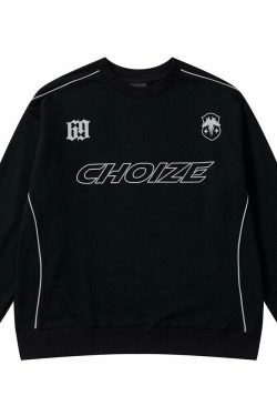 Y2K Aesthetic Sports Jersey Sweatshirt - Coquette Style Grunge Fashion for Women