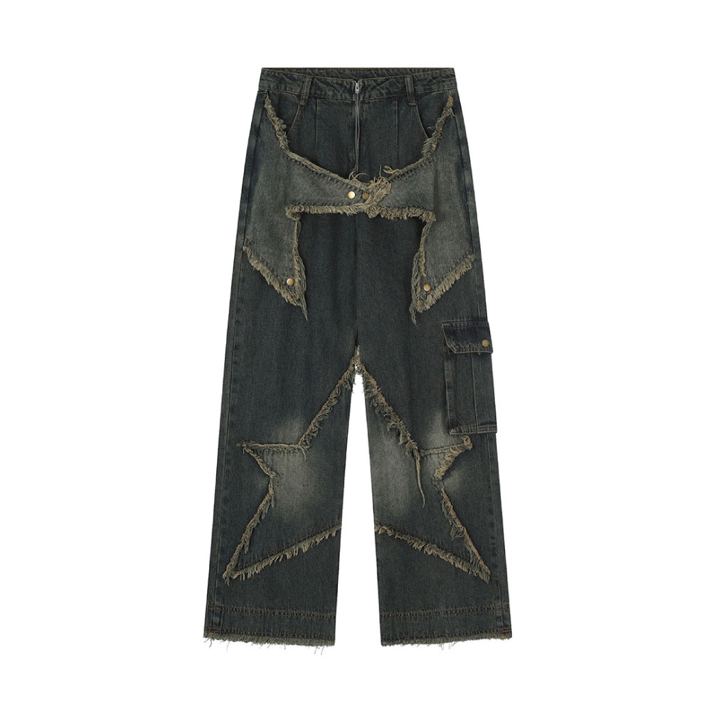 Y2K Aesthetic Star Jeans - Coquette Fashion with Grunge & Pastel Goth Vibes Y2K Aesthetic Star Jeans - Coquette Fashion with Grunge & Pastel Goth Vibes