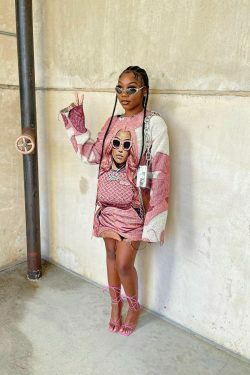 Y2K Aesthetic Star Print Dress - Coquette Style Grunge Fashion - Cute Tops & Cargo Skirt Combo