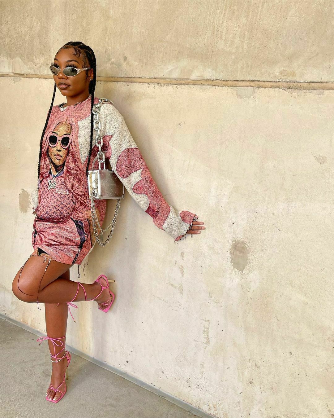 Y2K Aesthetic Star Print Dress - Coquette Style Grunge Fashion - Cute Tops & Cargo Skirt Combo