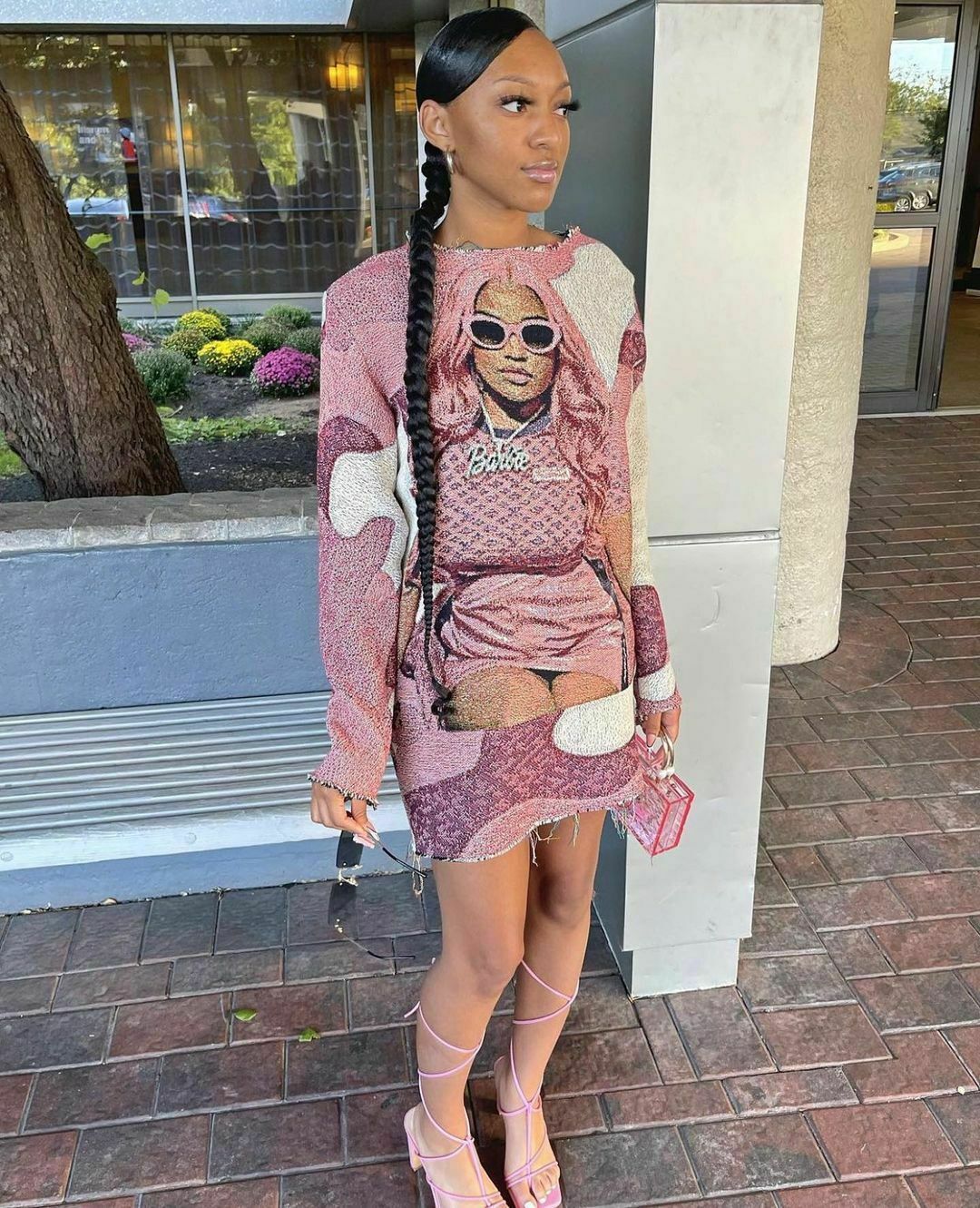 Y2K Aesthetic Star Print Dress - Coquette Style Grunge Fashion - Cute Tops & Cargo Skirt Combo