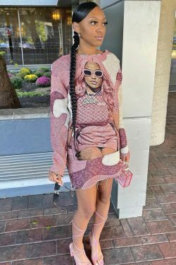 Y2K Aesthetic Star Print Dress - Coquette Style Grunge Fashion - Cute Tops & Cargo Skirt Combo