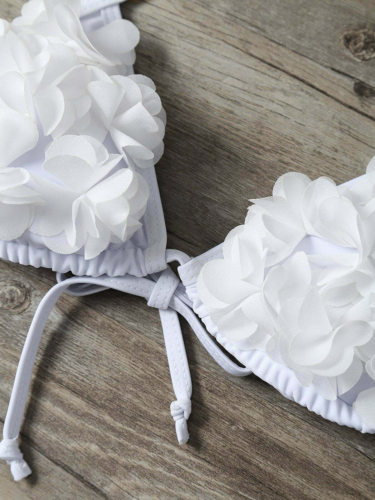 Y2K Aesthetic Stereo Flower Bikini Swimwear - Retro Vibe Beachwear for Trendy Women