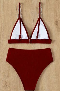 Y2K Aesthetic Strap Jewelry Two-Piece Set Bikini - Retro Coquette Style Swimsuit for Women