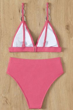 Y2K Aesthetic Strap Jewelry Two-Piece Set Bikini - Retro Coquette Style Swimsuit for Women