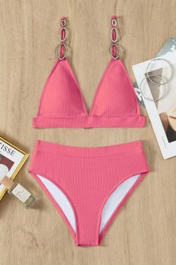 Y2K Aesthetic Strap Jewelry Two-Piece Set Bikini - Retro Coquette Style Swimsuit for Women
