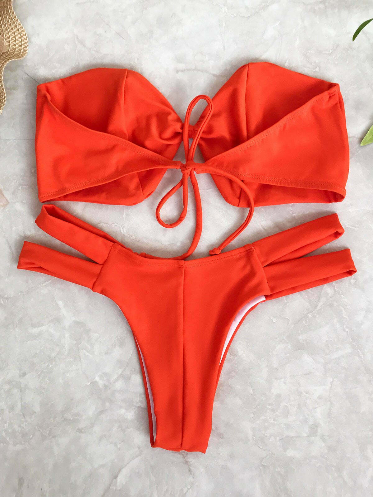 Y2K Aesthetic Strapless Bikini Top with Banded Bottoms for Niche Women Fashion Y2K Aesthetic Strapless Bikini Top with Banded Bottoms for Niche Women Fashion