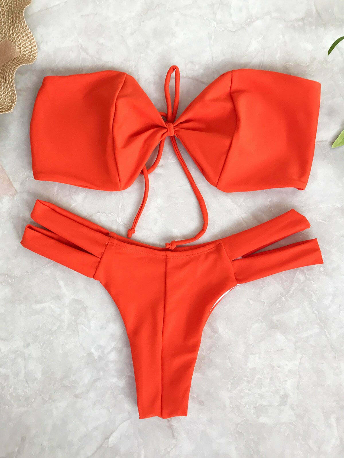 Y2K Aesthetic Strapless Bikini Top with Banded Bottoms for Niche Women Fashion Y2K Aesthetic Strapless Bikini Top with Banded Bottoms for Niche Women Fashion