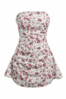 Y2K Aesthetic Strapless Floral Mini Dress - Coquette Grunge Pastel Goth