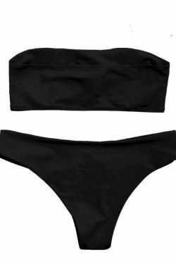 Y2K Aesthetic Strapless Swimsuit for Women - Coquette Style Grunge Fashion with Pastel Goth Vibes