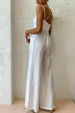 Y2K Aesthetic Strapless White Jumpsuit - Coquette & Grunge Fashion, Cute Tops, Pastel Goth