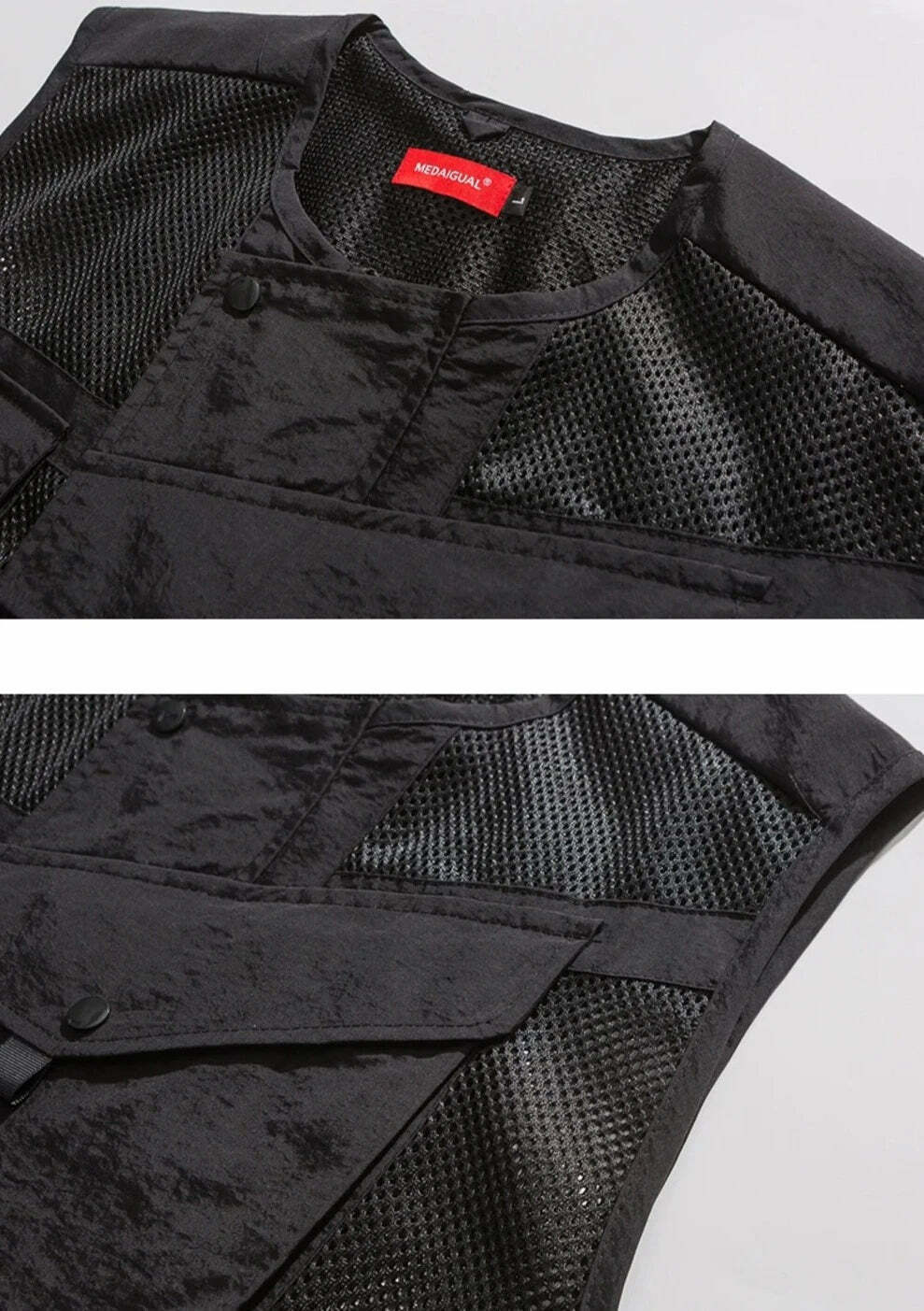 Y2K Aesthetic Strapped Mesh Utility Vest for Women - Coquette & Grunge Style Cargo Skirt Outfit Y2K Aesthetic Strapped Mesh Utility Vest for Women - Coquette & Grunge Style Cargo Skirt Outfit