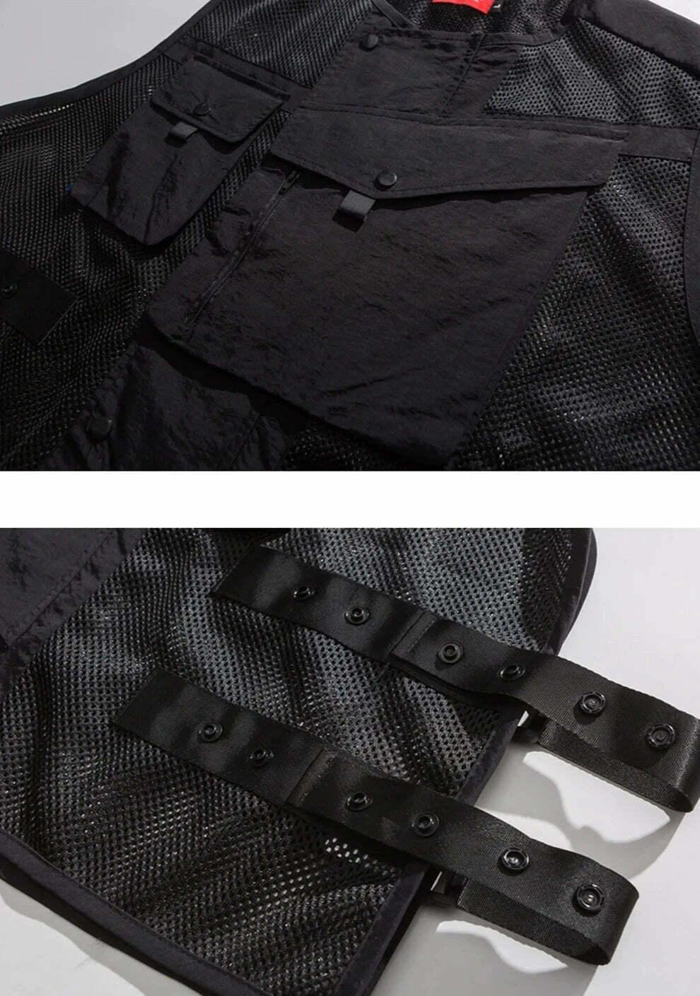 Y2K Aesthetic Strapped Mesh Utility Vest for Women - Coquette & Grunge Style Cargo Skirt Outfit Y2K Aesthetic Strapped Mesh Utility Vest for Women - Coquette & Grunge Style Cargo Skirt Outfit