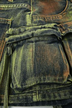 Y2K Aesthetic Street Denim Skirt with Asymmetric Pocket