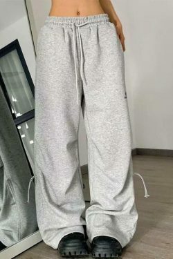 Y2K Aesthetic Street Loose Leg Sweatpants - Coquette Fashion with Grunge & Pastel Goth Vibes