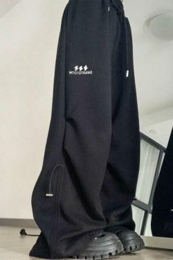 Y2K Aesthetic Street Loose Leg Sweatpants - Coquette Fashion with Grunge & Pastel Goth Vibes