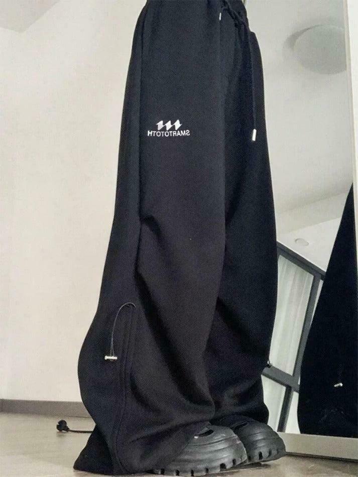 Y2K Aesthetic Street Loose Leg Sweatpants - Coquette Fashion with Grunge & Pastel Goth Vibes